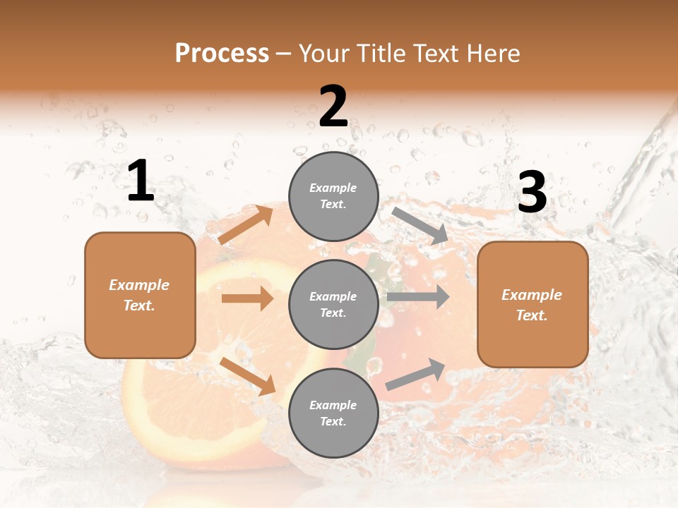 A Group Of Oranges With Water Splashing On Them PowerPoint Template