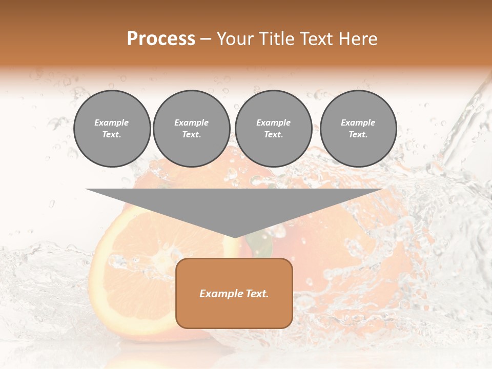 A Group Of Oranges With Water Splashing On Them PowerPoint Template