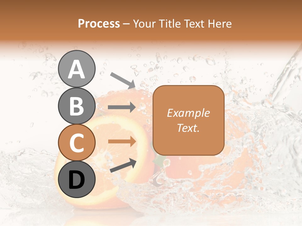 A Group Of Oranges With Water Splashing On Them PowerPoint Template