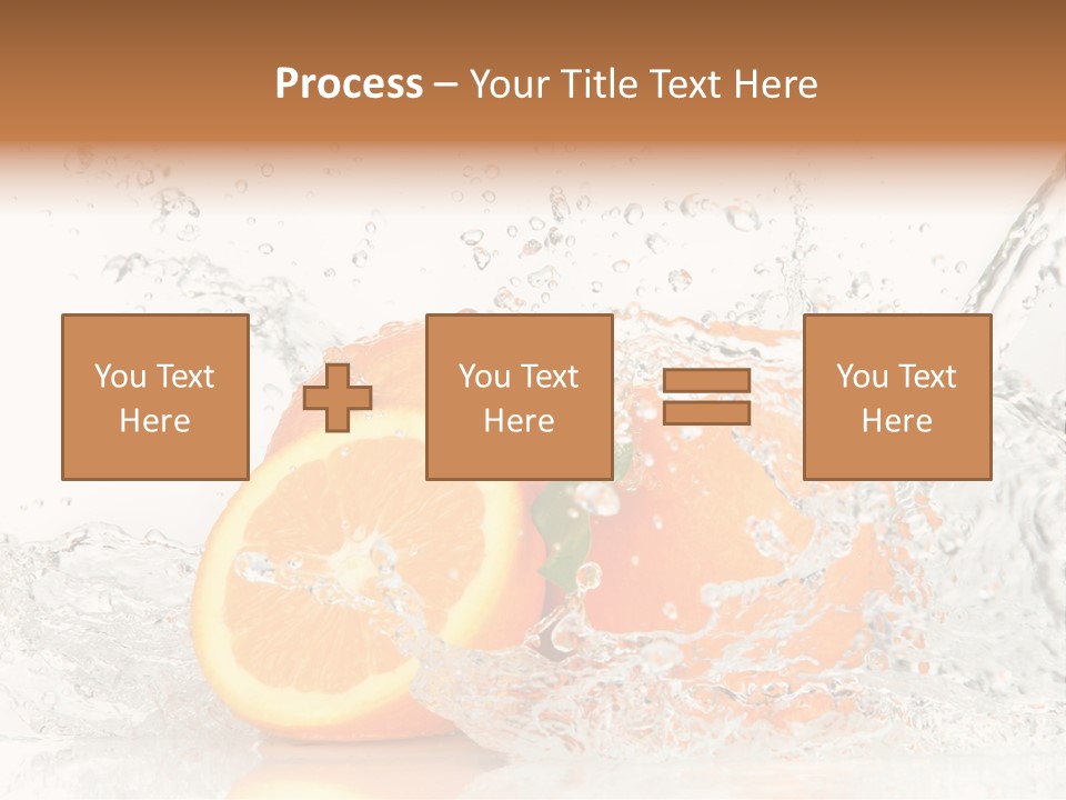 A Group Of Oranges With Water Splashing On Them PowerPoint Template