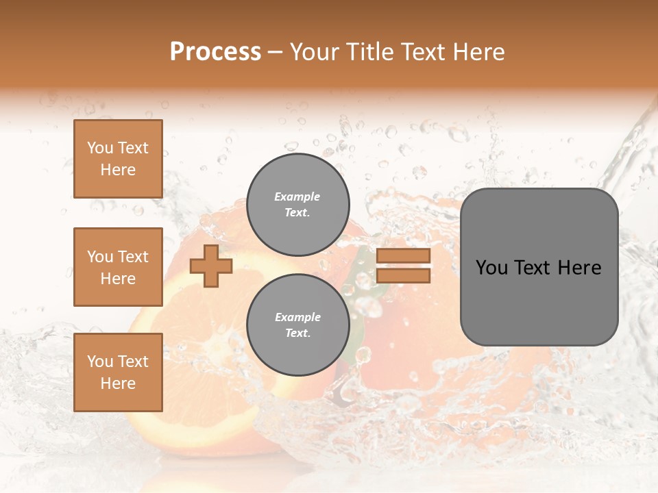 A Group Of Oranges With Water Splashing On Them PowerPoint Template