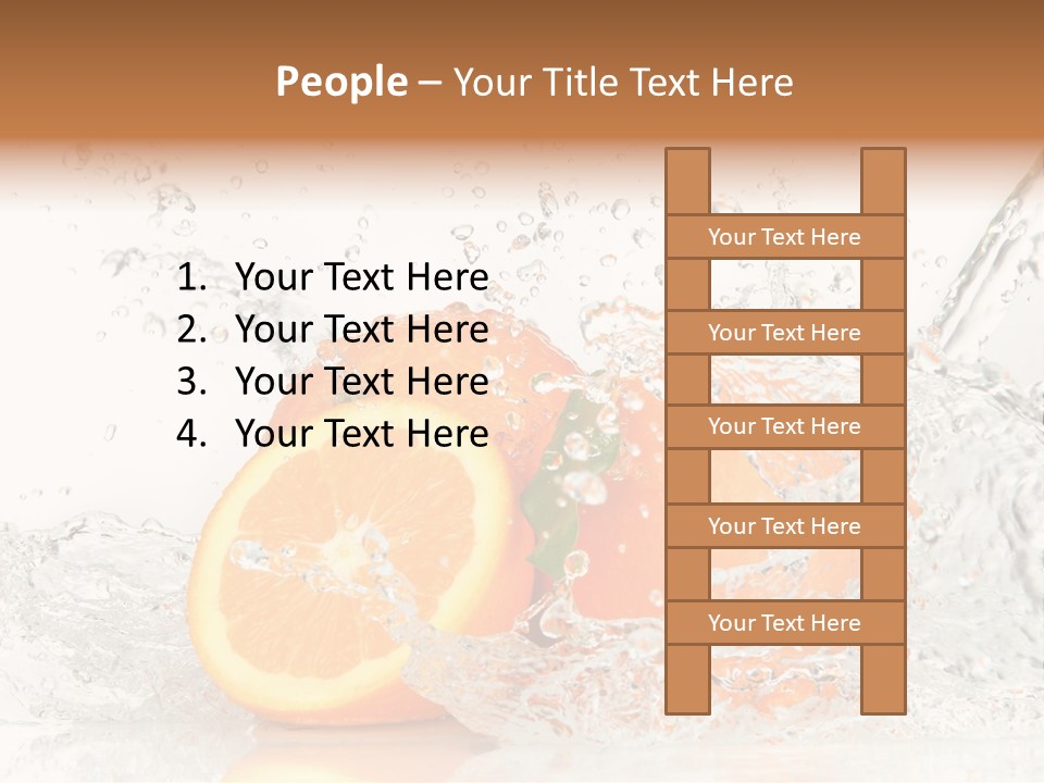 A Group Of Oranges With Water Splashing On Them PowerPoint Template