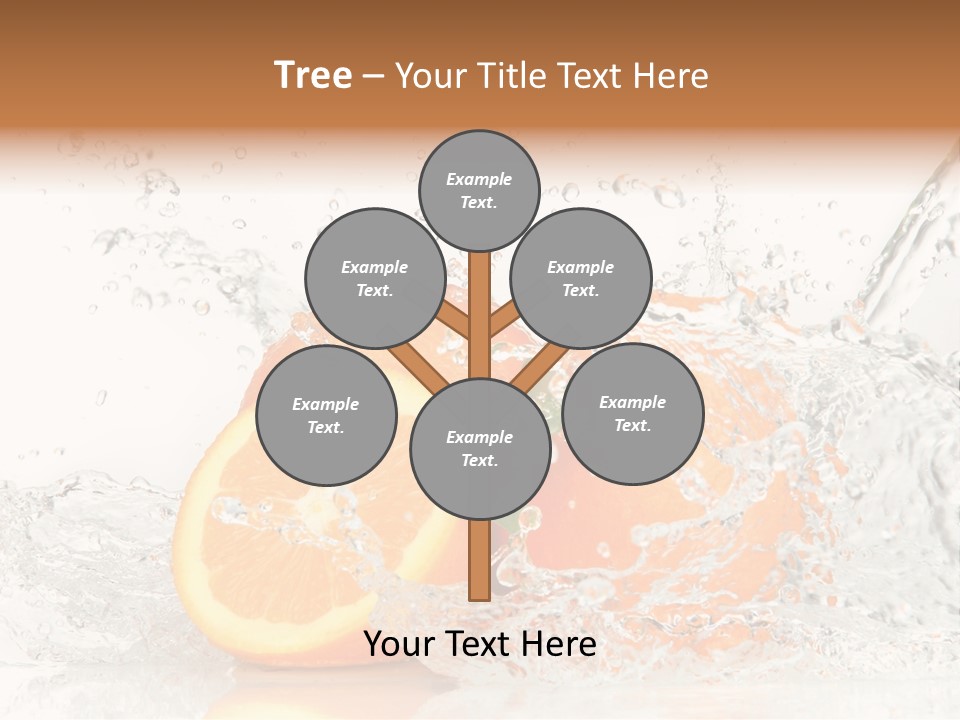 A Group Of Oranges With Water Splashing On Them PowerPoint Template