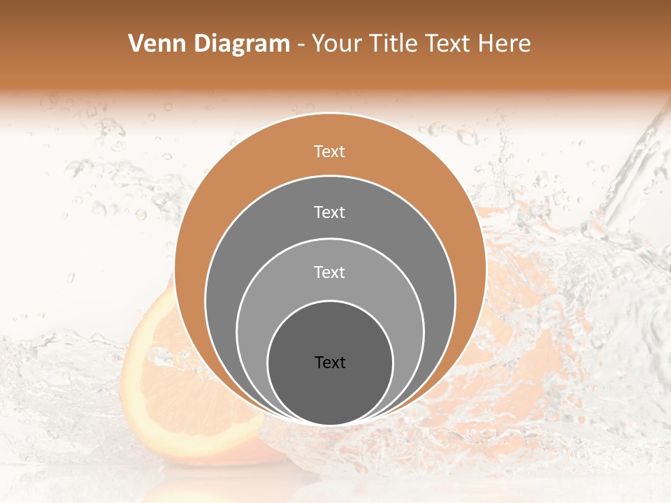 A Group Of Oranges With Water Splashing On Them PowerPoint Template