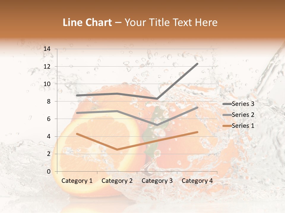 A Group Of Oranges With Water Splashing On Them PowerPoint Template