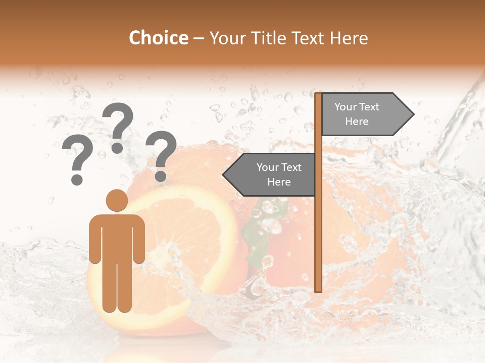 A Group Of Oranges With Water Splashing On Them PowerPoint Template