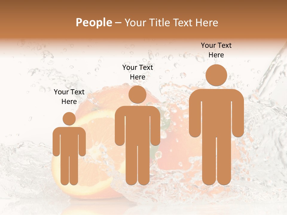 A Group Of Oranges With Water Splashing On Them PowerPoint Template