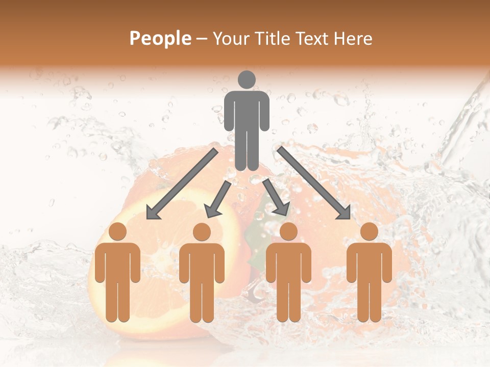 A Group Of Oranges With Water Splashing On Them PowerPoint Template