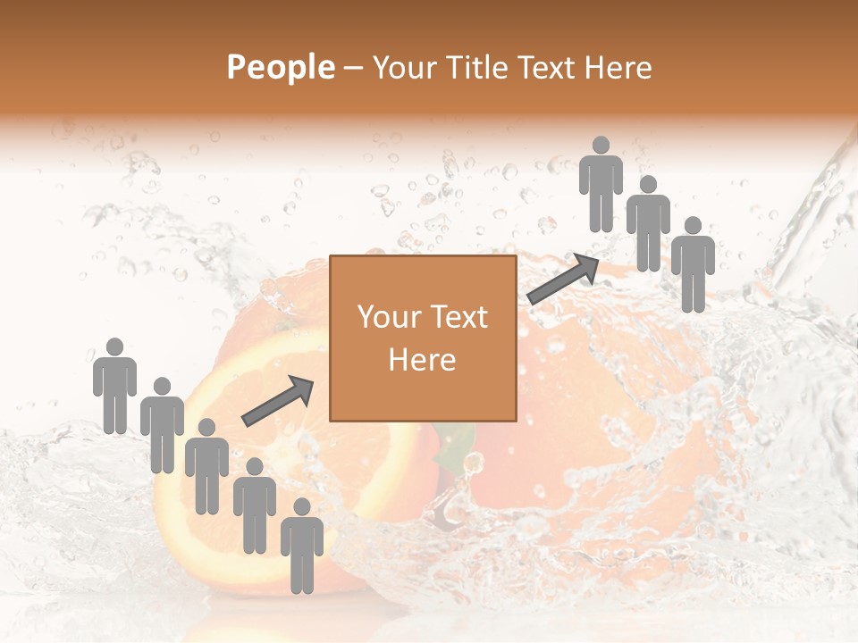 A Group Of Oranges With Water Splashing On Them PowerPoint Template