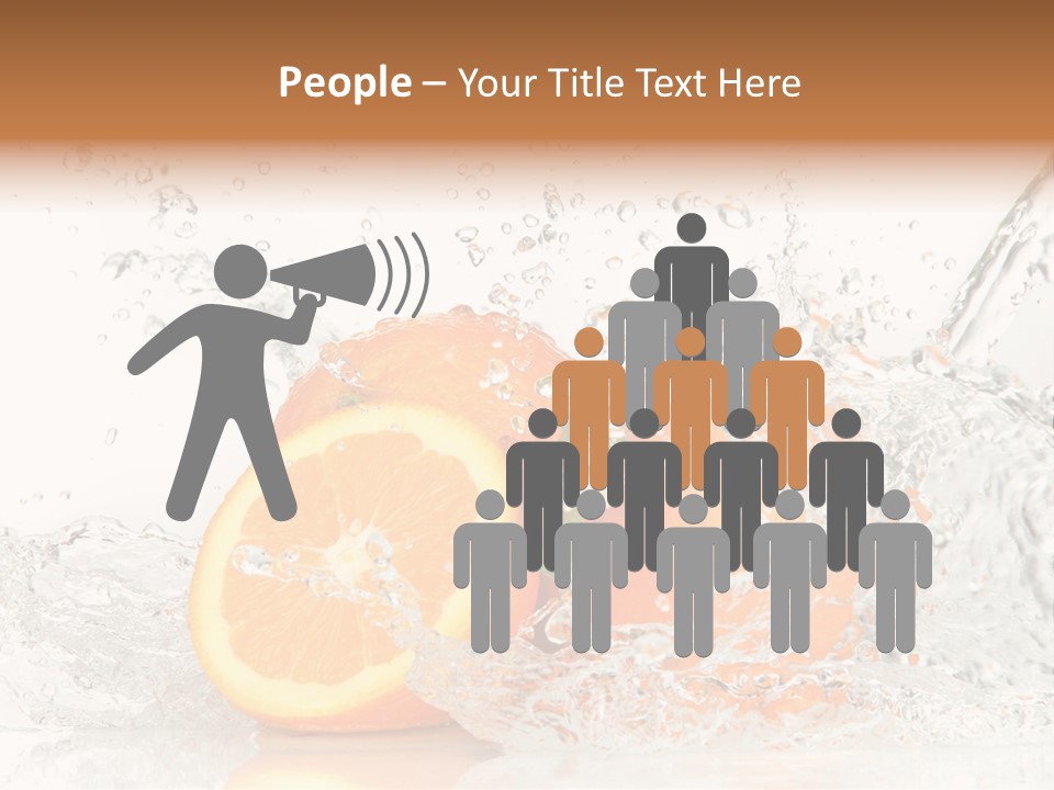 A Group Of Oranges With Water Splashing On Them PowerPoint Template