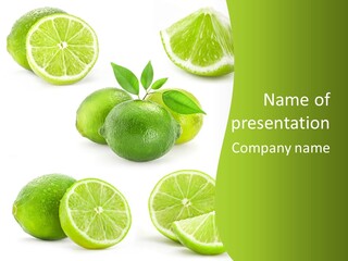 Green Lemon Cut PowerPoint Template