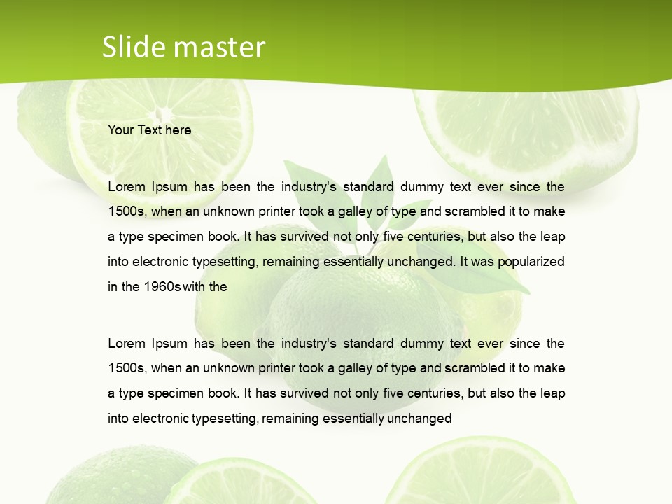 Green Lemon Cut PowerPoint Template