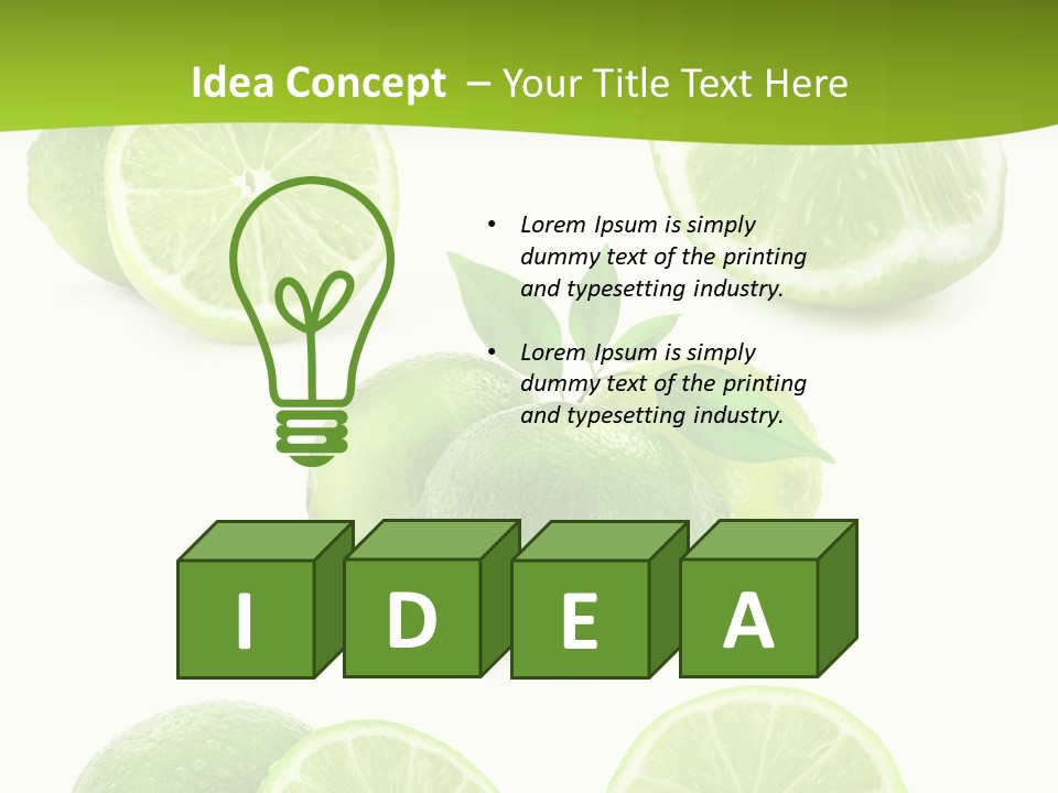Green Lemon Cut PowerPoint Template