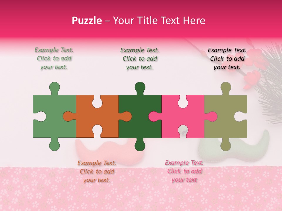 A Pink And Green Toy With A Pink Nose And A Green Toy With A Pink PowerPoint Template