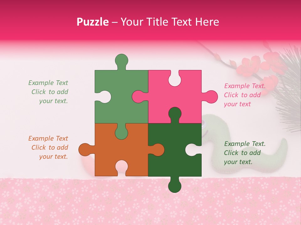 A Pink And Green Toy With A Pink Nose And A Green Toy With A Pink PowerPoint Template