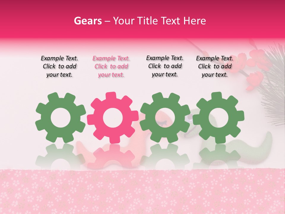 A Pink And Green Toy With A Pink Nose And A Green Toy With A Pink PowerPoint Template