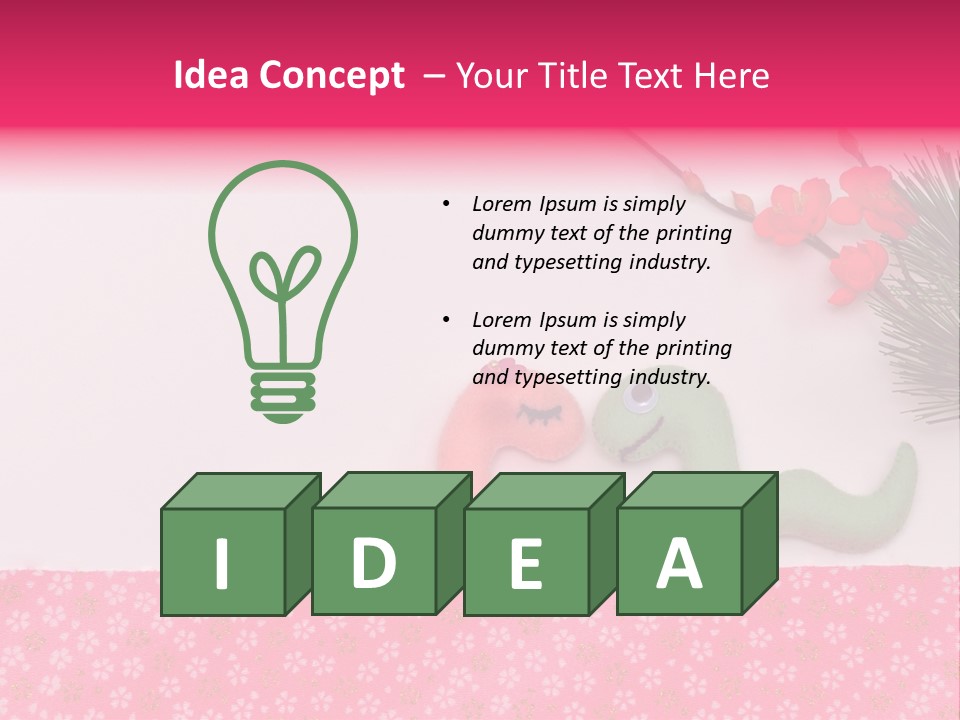 A Pink And Green Toy With A Pink Nose And A Green Toy With A Pink PowerPoint Template