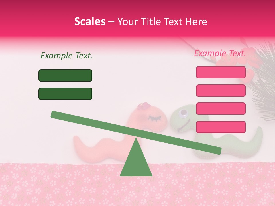 A Pink And Green Toy With A Pink Nose And A Green Toy With A Pink PowerPoint Template