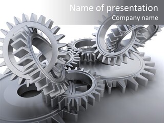 Gear Gears Metallic PowerPoint Template