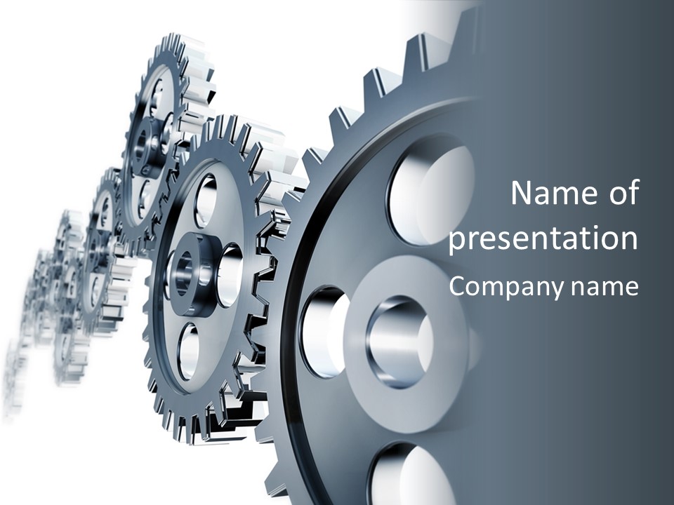 Maschinenbau Konzept Fortsetzen PowerPoint Template