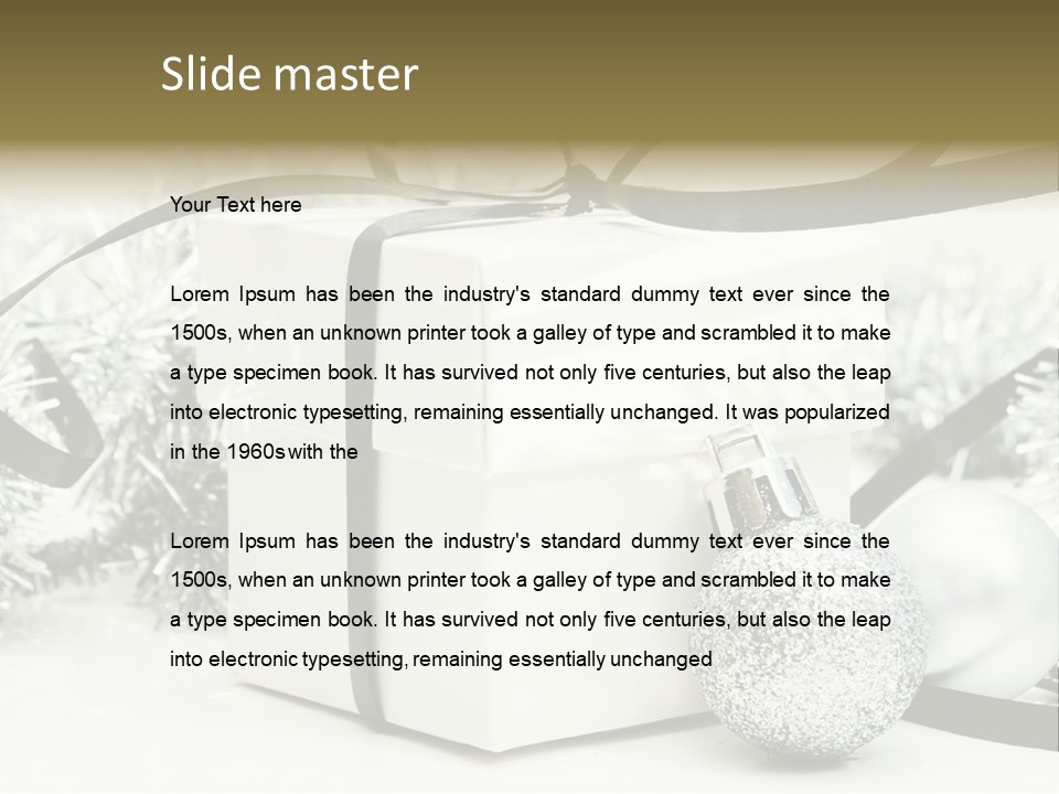 Gift Silver Box PowerPoint Template