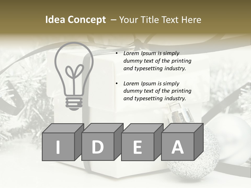 Gift Silver Box PowerPoint Template