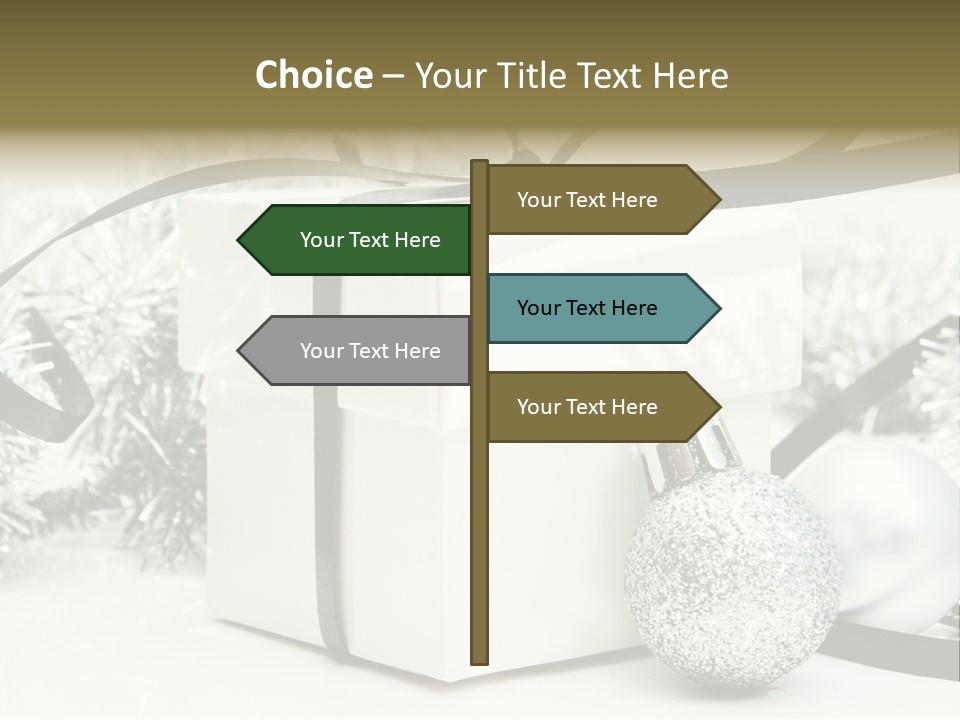 Gift Silver Box PowerPoint Template