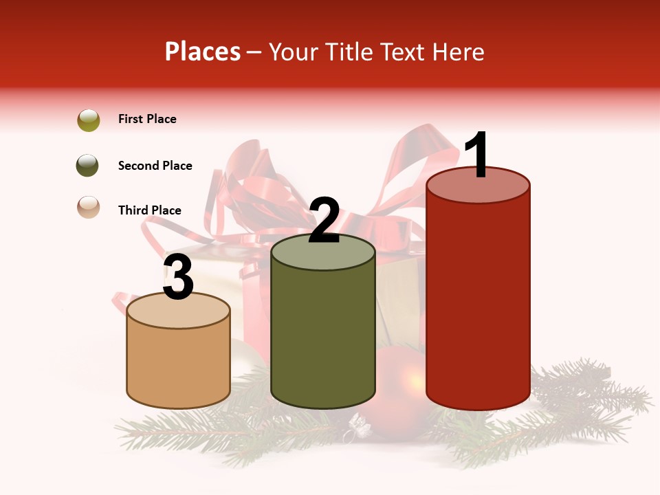 Xmas Gold Pine PowerPoint Template