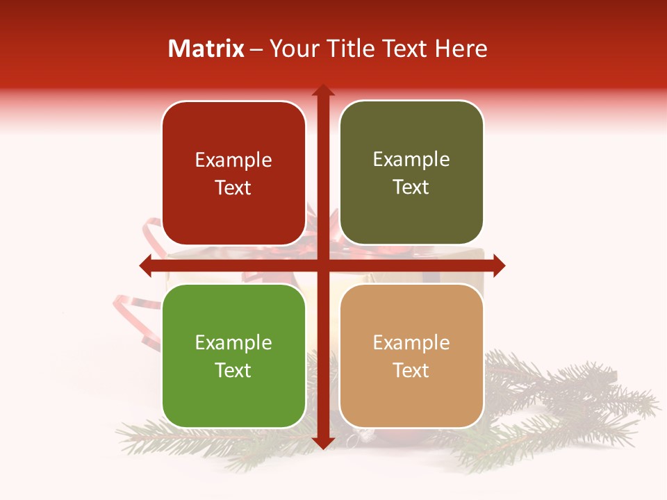 Xmas Gold Pine PowerPoint Template