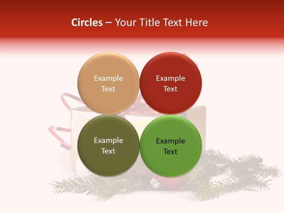 Xmas Gold Pine PowerPoint Template