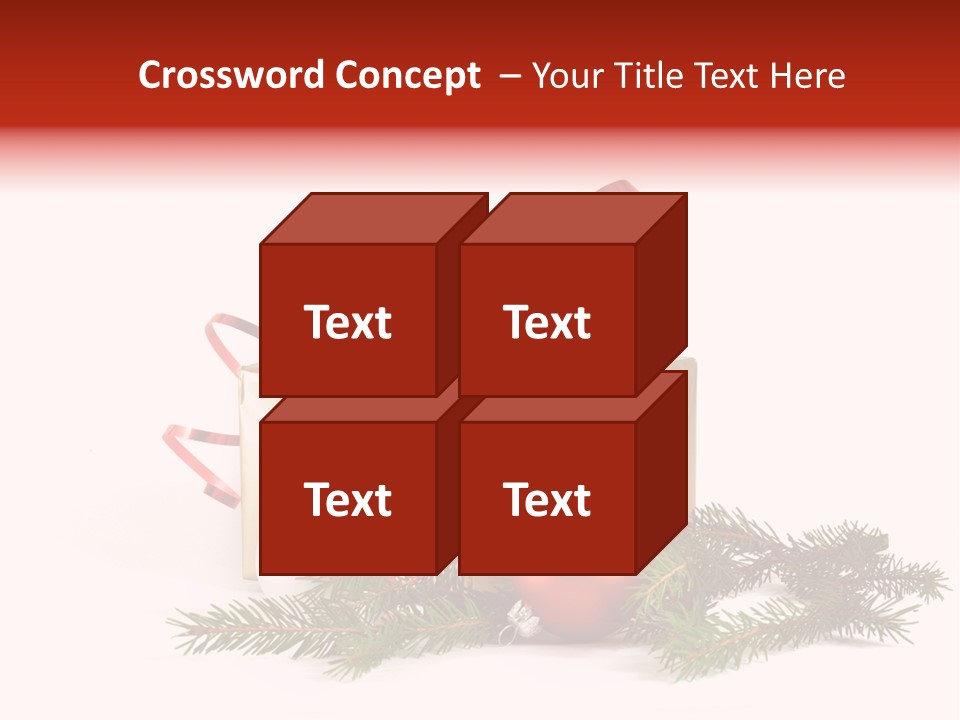 Xmas Gold Pine PowerPoint Template