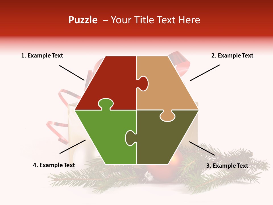 Xmas Gold Pine PowerPoint Template