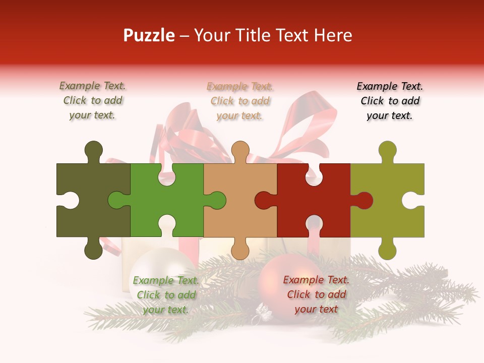Xmas Gold Pine PowerPoint Template