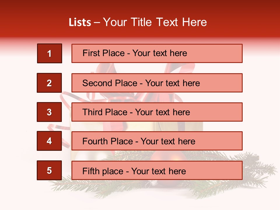 Xmas Gold Pine PowerPoint Template