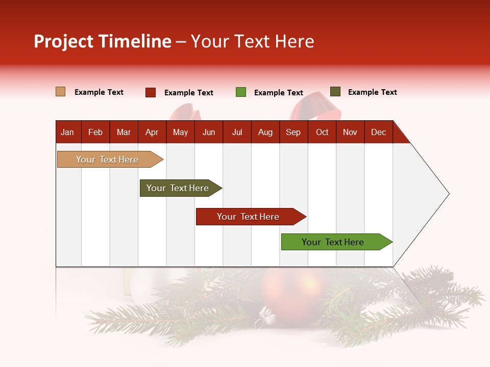 Xmas Gold Pine PowerPoint Template