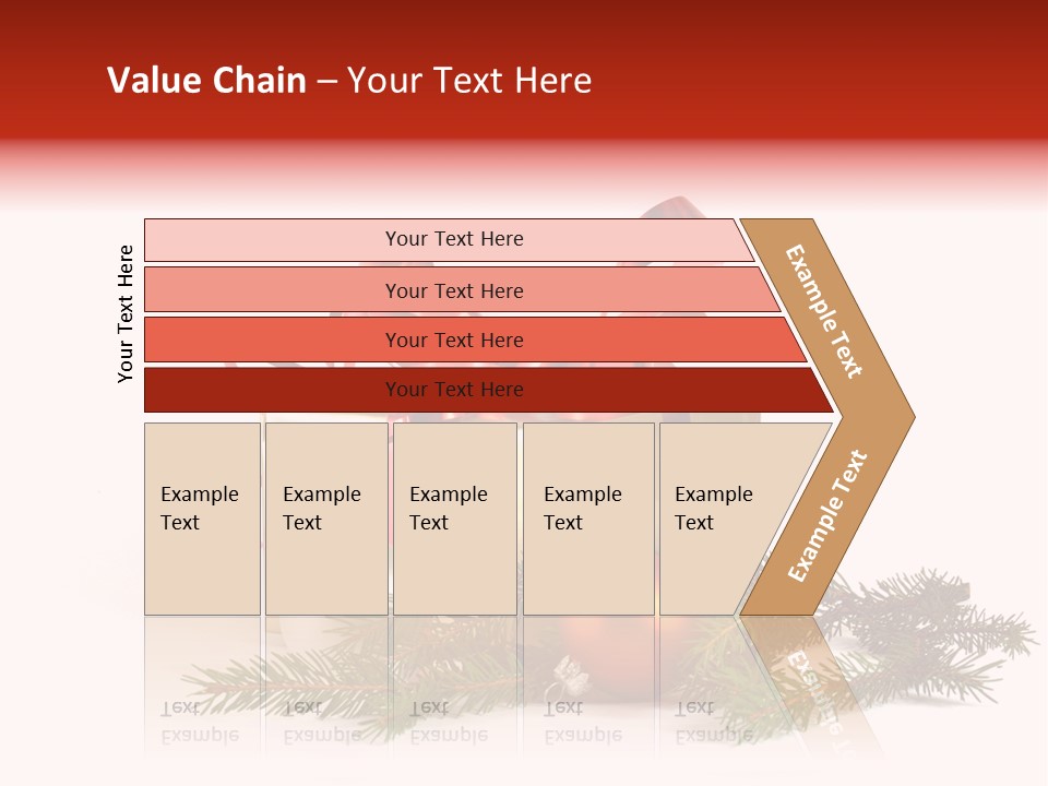 Xmas Gold Pine PowerPoint Template