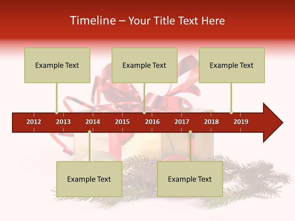 Xmas Gold Pine PowerPoint Template