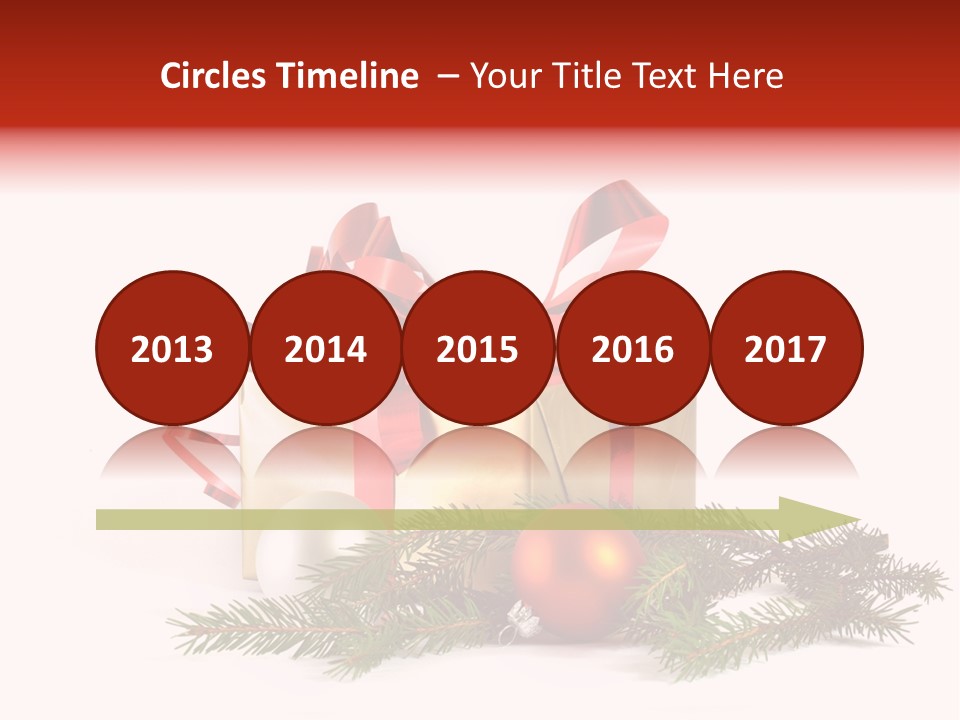 Xmas Gold Pine PowerPoint Template