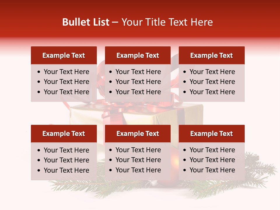 Xmas Gold Pine PowerPoint Template