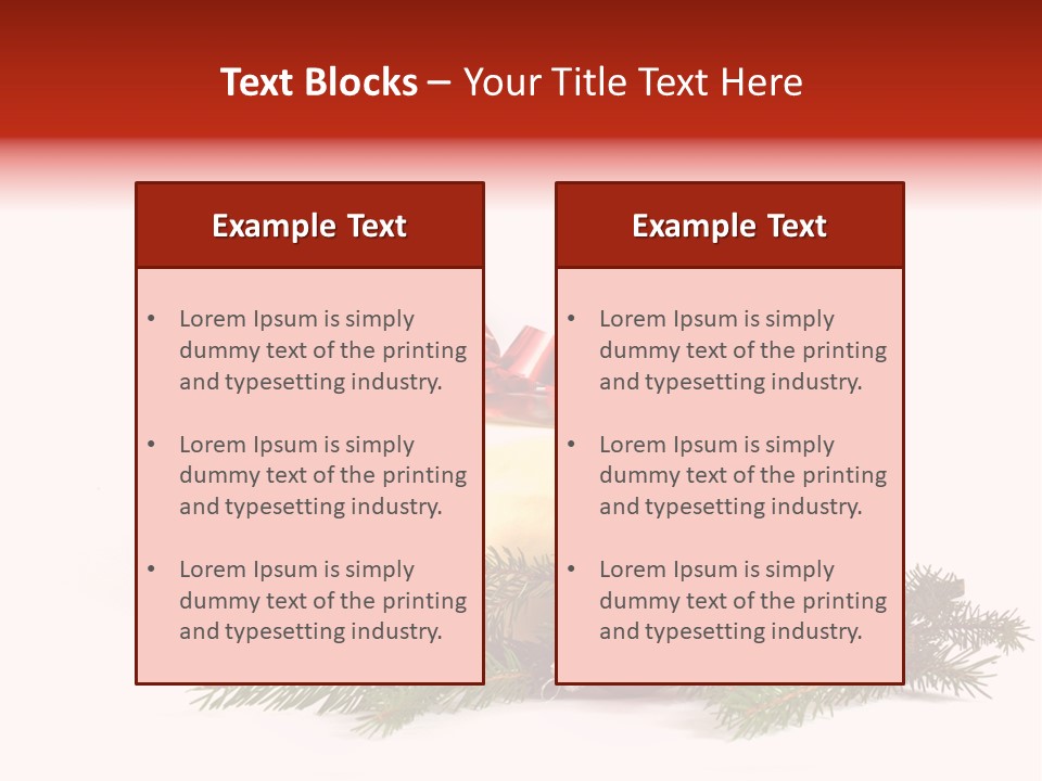 Xmas Gold Pine PowerPoint Template