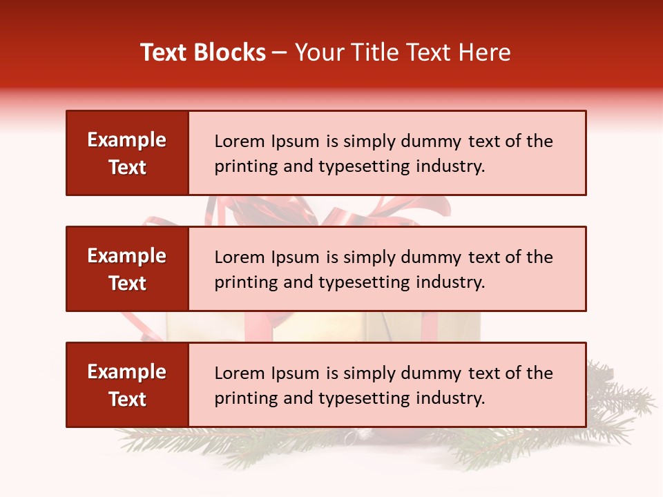 Xmas Gold Pine PowerPoint Template