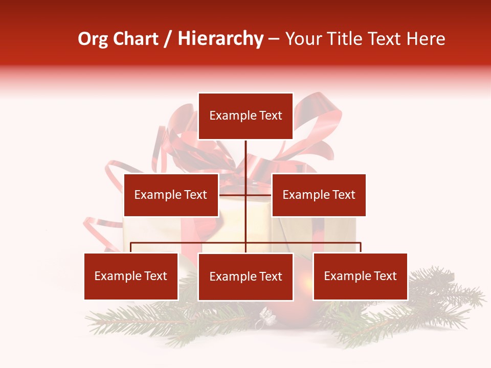 Xmas Gold Pine PowerPoint Template