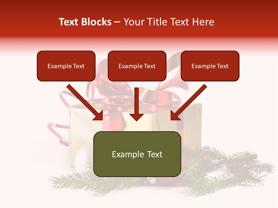 Xmas Gold Pine PowerPoint Template