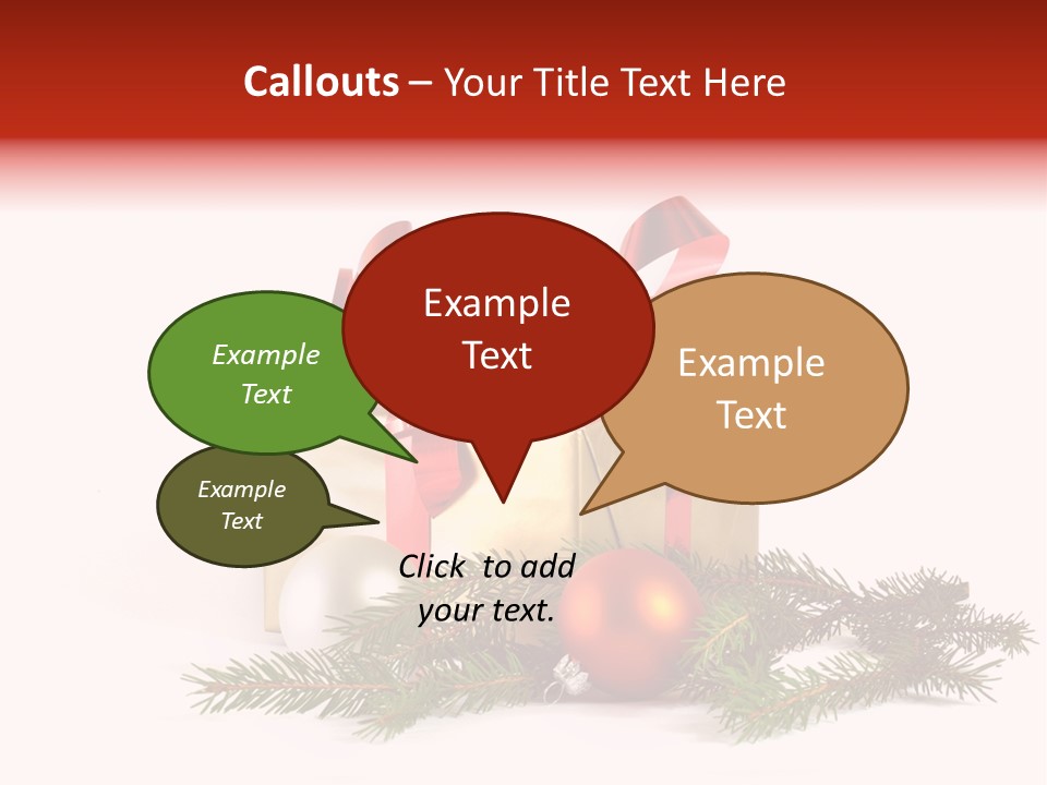 Xmas Gold Pine PowerPoint Template