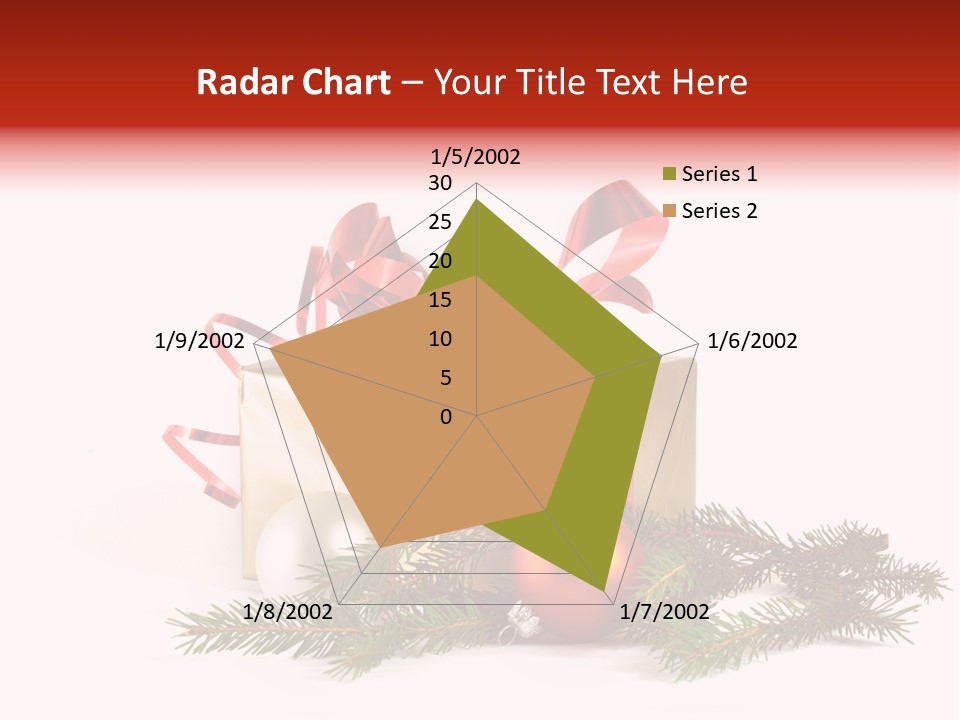 Xmas Gold Pine PowerPoint Template
