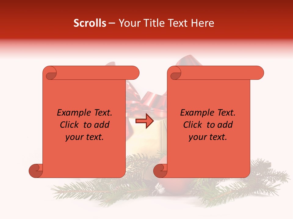 Xmas Gold Pine PowerPoint Template