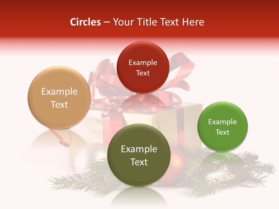 Xmas Gold Pine PowerPoint Template