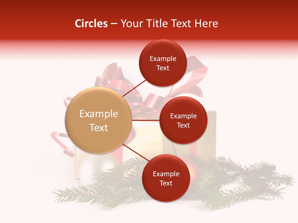 Xmas Gold Pine PowerPoint Template