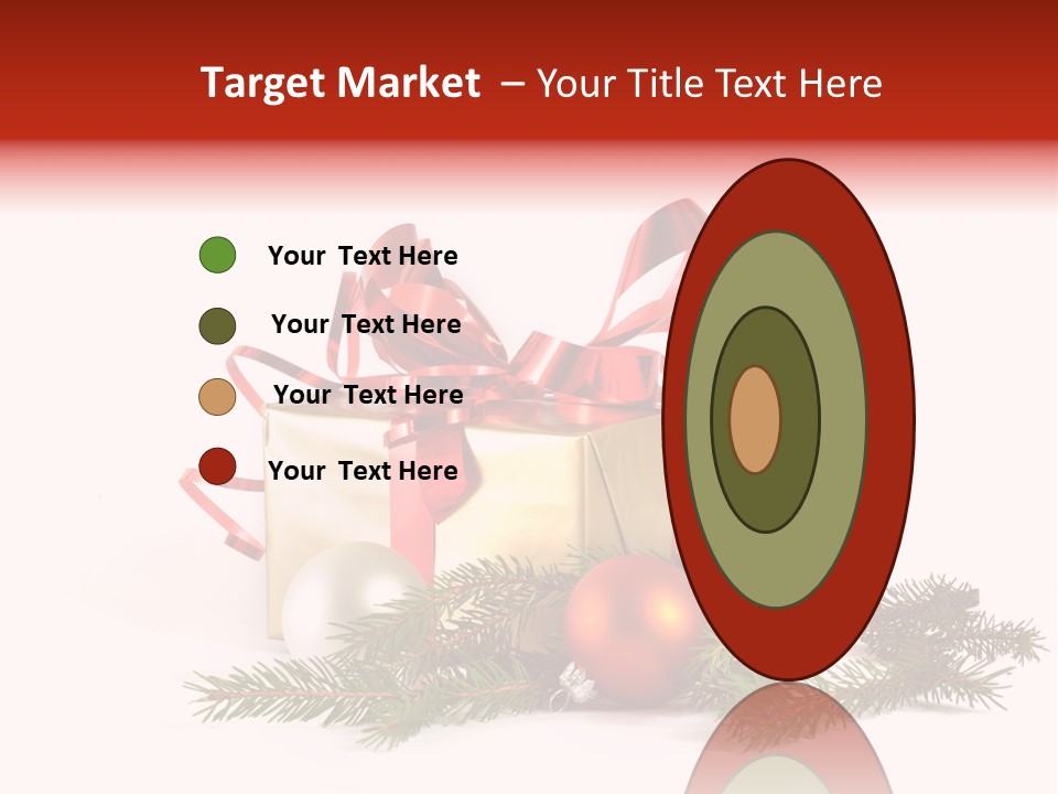 Xmas Gold Pine PowerPoint Template