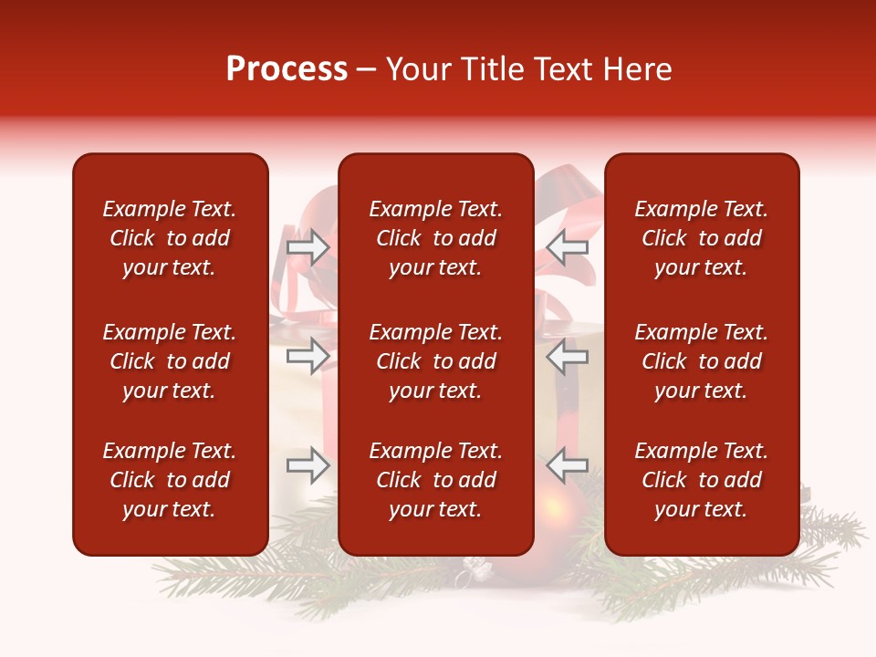 Xmas Gold Pine PowerPoint Template
